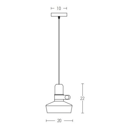 Zambelis 1990 - Hanglamp aan een koord 1xE27/40W/230V eiken/zwart