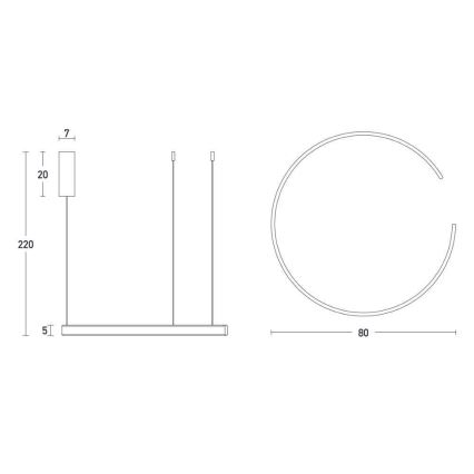 Zambelis 2012 - Dimbare LED hanglamp aan een koord LED/40W/230V goud