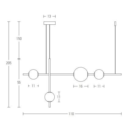 Zambelis 20131 - Dimbare LED hanglamp aan een koord LED/18W/230V