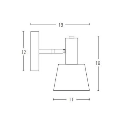 Zambelis 20219 - Wandspot 1xE14/25W/230V grijs