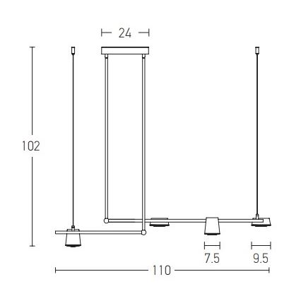 Zambelis 2035 - LED Hanglamp met vaste pendel LED/28W/230V