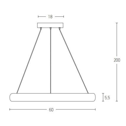 Zambelis 2054 - Dimbare LED hanglamp aan een koord LED/50W/230V diameter 60 cm goud