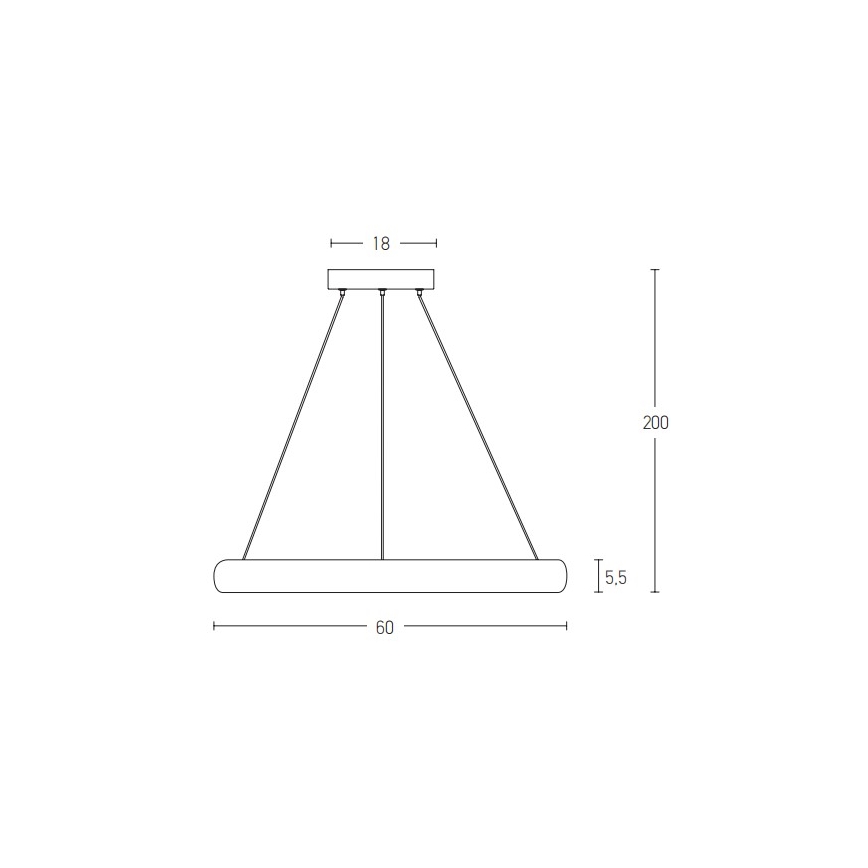 Zambelis 2055 - Dimbare LED hanglamp aan een koord LED/50W/230V diameter 60 cm bruin