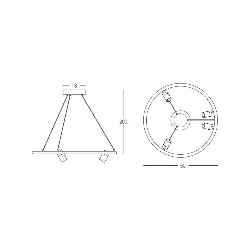 Zambelis 22012 - Dimbare LED hanglamp aan een koord LED/47W/230V diameter 60 cm zwart