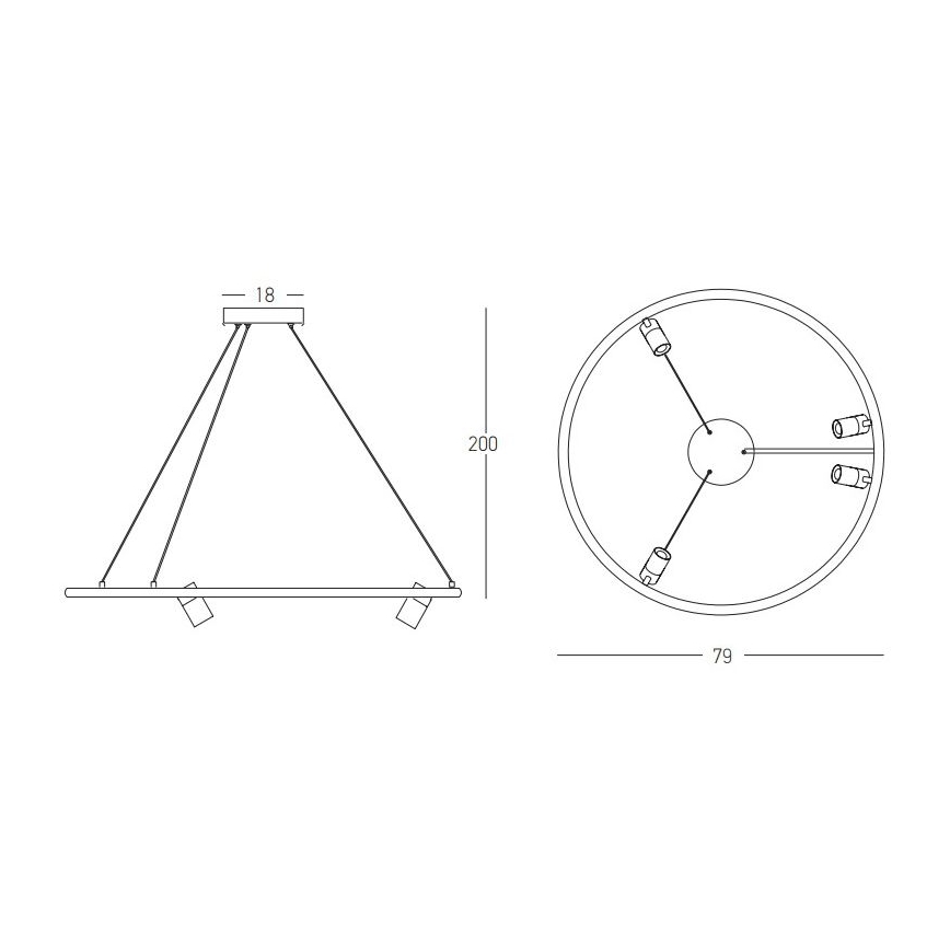 Zambelis 22013 - Dimbare LED hanglamp aan een koord LED/59W/230V diameter 79 cm zwart
