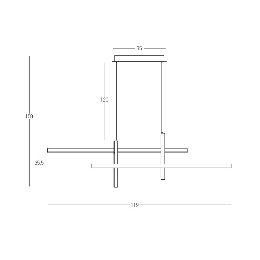 Zambelis 22023 - Dimbare LED hanglamp aan een koord LED/41W/230V zwart