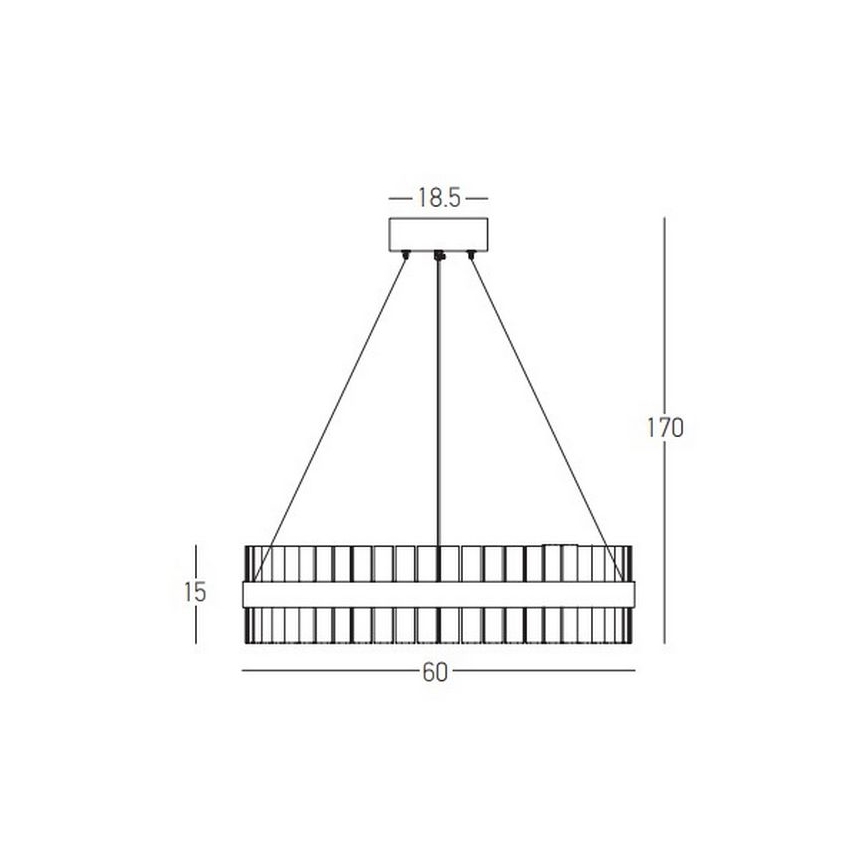 Zambelis 22039 - Dimbare LED hanglamp aan een koord LED/56W/230V goud