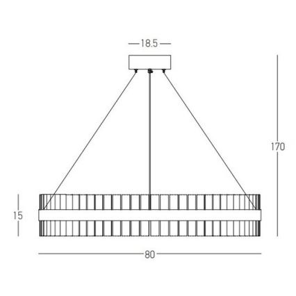 Zambelis 22040 - Dimbare LED hanglamp aan een koord LED/68W/230V goud