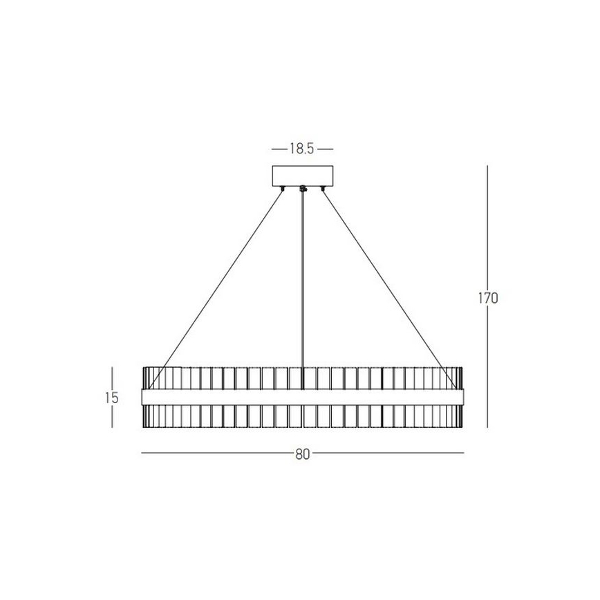 Zambelis 22040 - Dimbare LED hanglamp aan een koord LED/68W/230V goud
