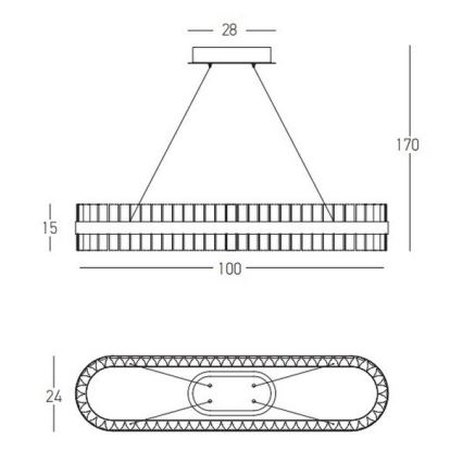 Zambelis 22041 - Dimbare LED hanglamp aan een koord LED/68W/230V goud