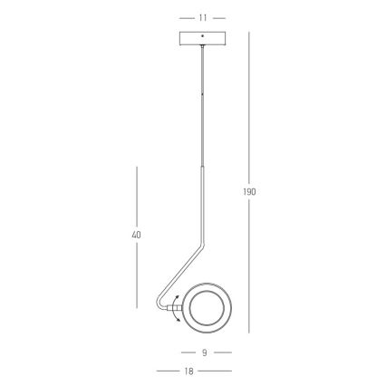 Zambelis 22044 - Dimbare LED hanglamp aan een koord LED/7W/230V CRI90 wit