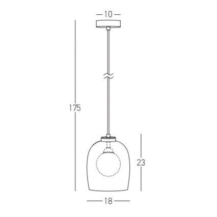 Zambelis 22051 - Hanglamp met kabel, 1xG9/5W/230V, Ø 18 cm, zwart