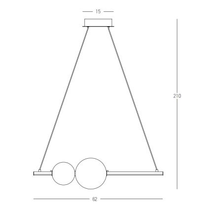 Zambelis 22108 - Dimbare LED hanglamp aan een koord LED/11W/230V goud