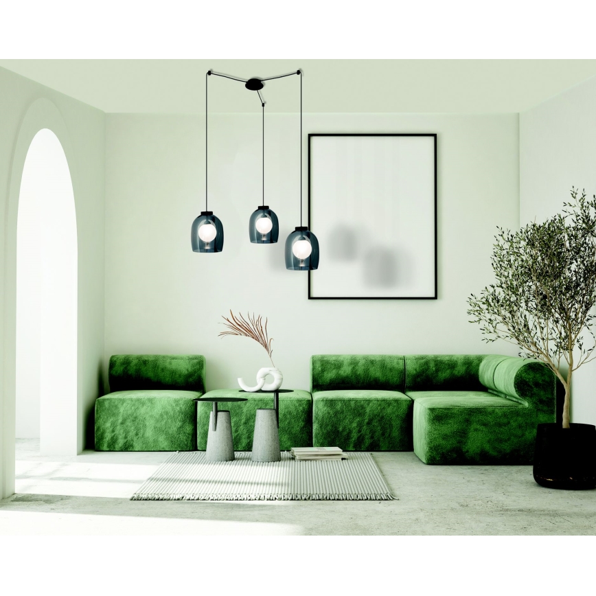 Zambelis 22145 - Hanglamp aan een koord 3xG9/5W/230V spin zwart
