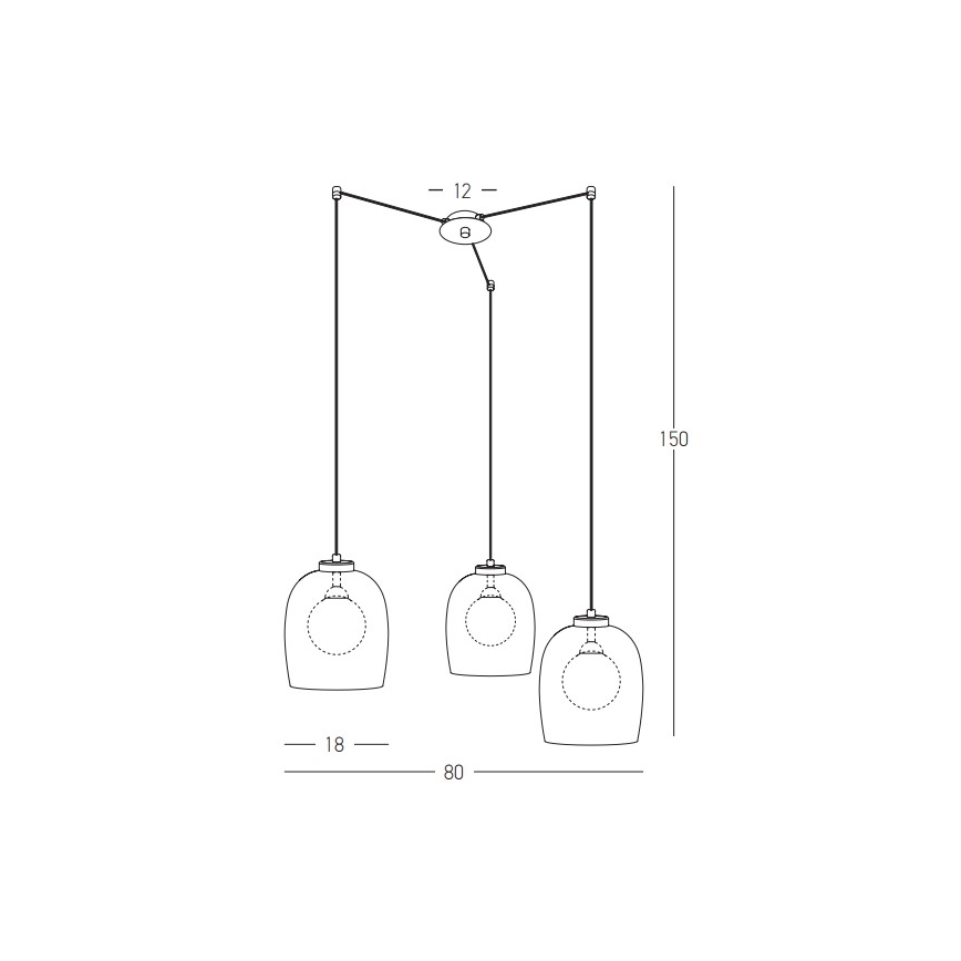 Zambelis 22145 - Hanglamp aan een koord 3xG9/5W/230V spin zwart