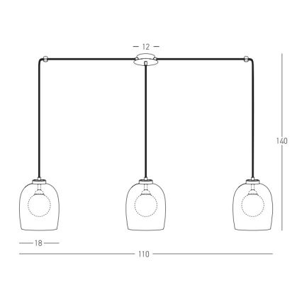 Zambelis 22146 - Hanglamp aan een koord 3xG9/5W/230V spin zwart