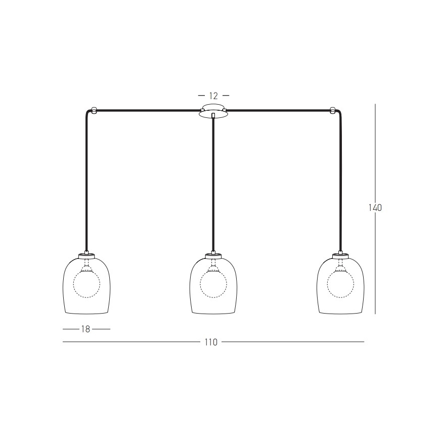 Zambelis 22146 - Hanglamp aan een koord 3xG9/5W/230V spin zwart