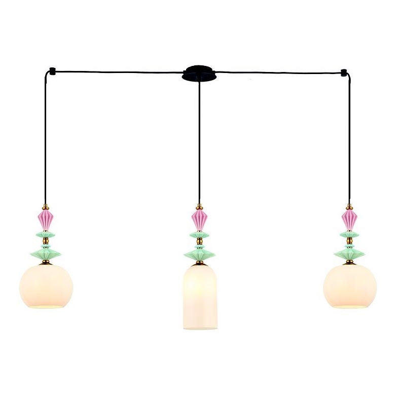 Zambelis 22153 - Hanglamp aan een koord 3xE27/40W/230V spin keramiek