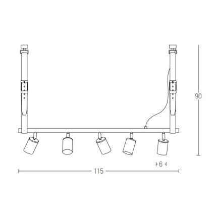 Zambelis 22224 - Hanglamp aan een koord 5xGU10/25W/230V