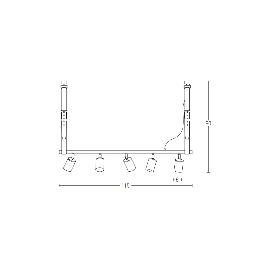 Zambelis 22224 - Hanglamp aan een koord 5xGU10/25W/230V