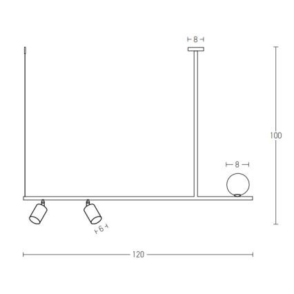 Zambelis 22227 - Hanglamp aan een koord 2xGU10/25W+G9/9W/230V