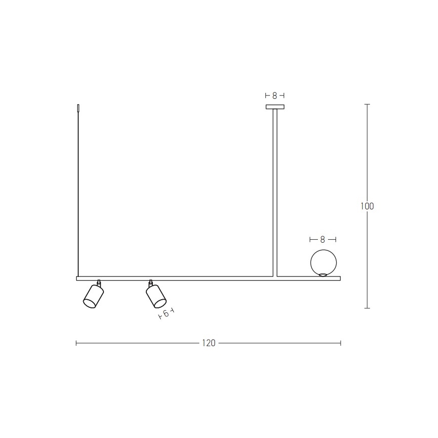 Zambelis 22227 - Hanglamp aan een koord 2xGU10/25W+G9/9W/230V