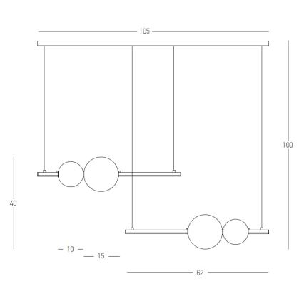 Zambelis 22234 - Dimbare LED hanglamp aan een koord LED/22W/230V zwart