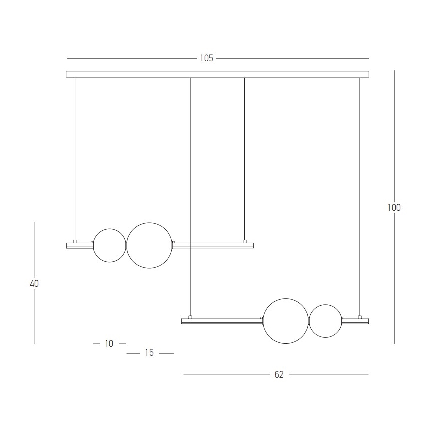 Zambelis 22234 - Dimbare LED hanglamp aan een koord LED/22W/230V zwart