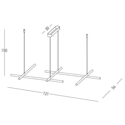 Zambelis 22242 - Dimbare LED hanglamp aan een koord LED/50W/230V goud