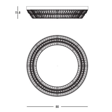 Zambelis 23049 - LED dimbare kristallen plafondlamp LED/55W/230V CRI 90 3000K Ø 80 cm messing