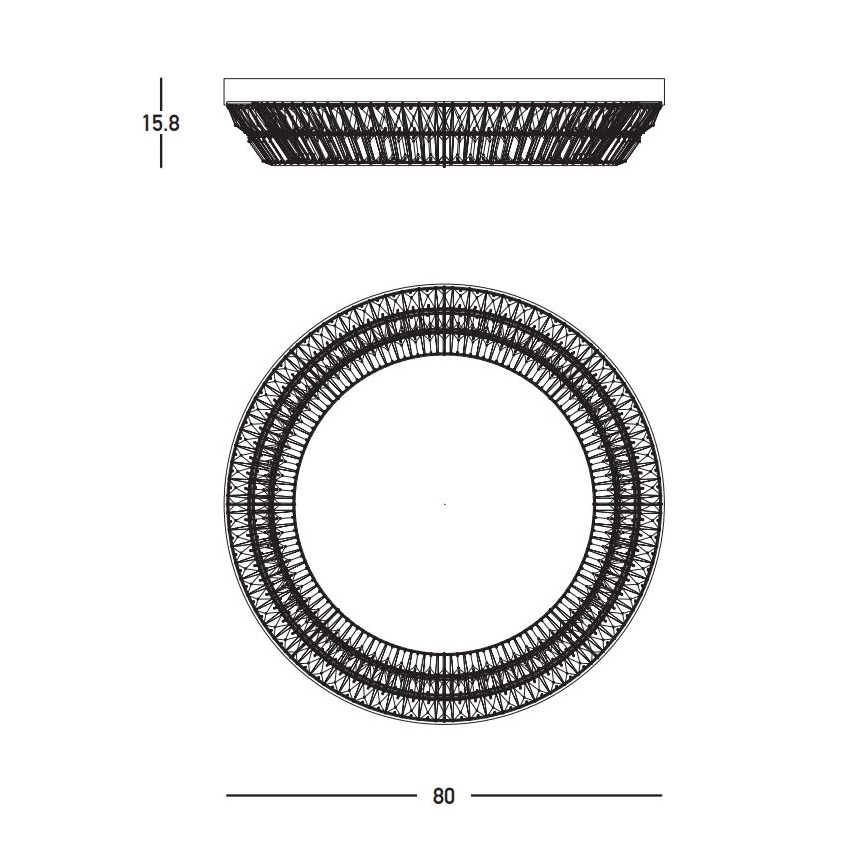 Zambelis 23049 - LED dimbare kristallen plafondlamp LED/55W/230V CRI 90 3000K Ø 80 cm messing