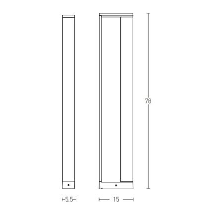 Zambelis E208 - LED Buitenlamp LED/10W/230V IP54 antraciet