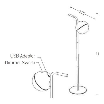 Zambelis E232 - Dimbare LED buitenlamp LED/1,5W/5V IP54 zwart