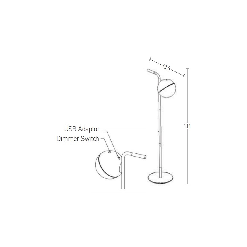 Zambelis E232 - Dimbare LED buitenlamp LED/1,5W/5V IP54 zwart