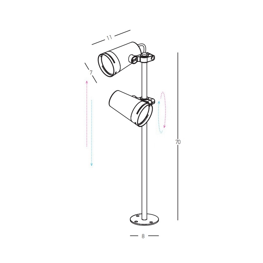 Zambelis E299 - LED Buitenlamp 2xLED/6W/230V IP54 CRI93 bruin