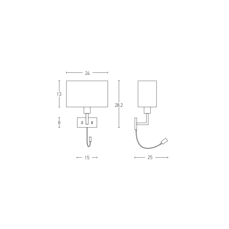 Zambelis H51 - LED Flexibele lamp LED/3W + 1xE27/40W/230V
