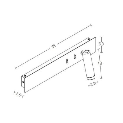 Zambelis H54 - LED wand verlichting LED/3W + LED/10W/230V zwart