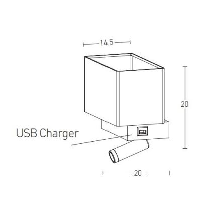 Zambelis H59 - LED Wandlamp LED/3W + 1xE27/40W/230V zwart