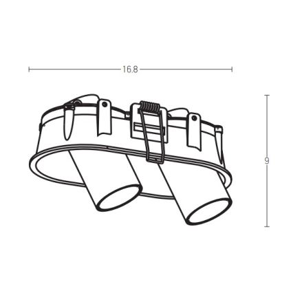 Zambelis Z11207-B - LED Inbouwspot 2xLED/7W/230V CRI90 zwart