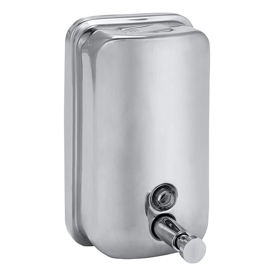 Zeepdispenser 10x15 cm roestvrij staal/zilver
