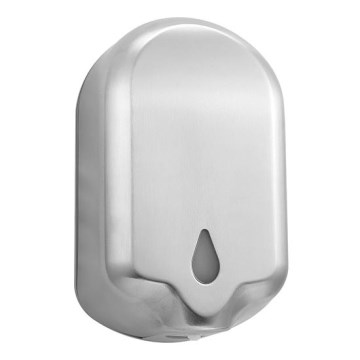 Zeepdispenser 14x23,5 cm roestvrij staal/zilver/wit