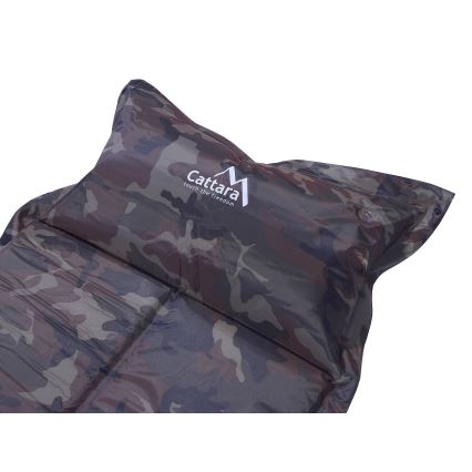 Zelf-opblazende campingmat met kussen camouflage