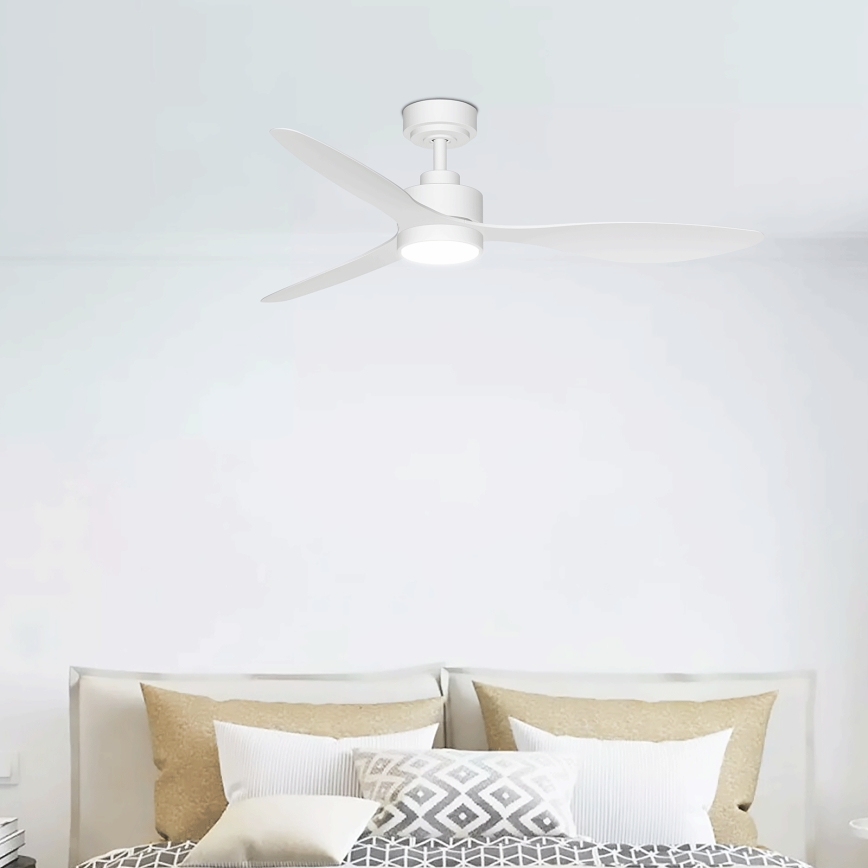 ZEVENTI - Dimbare LED plafondventilator ULUWATU LED/20W/230V 2700-6500K 132cm wit + afstandsbediening