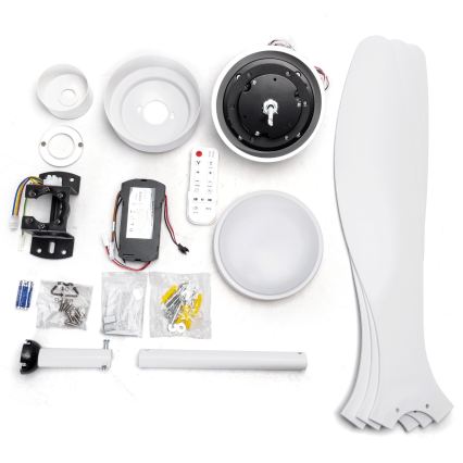 ZEVENTI - Dimbare LED plafondventilator ULUWATU LED/20W/230V 2700-6500K 132cm wit + afstandsbediening