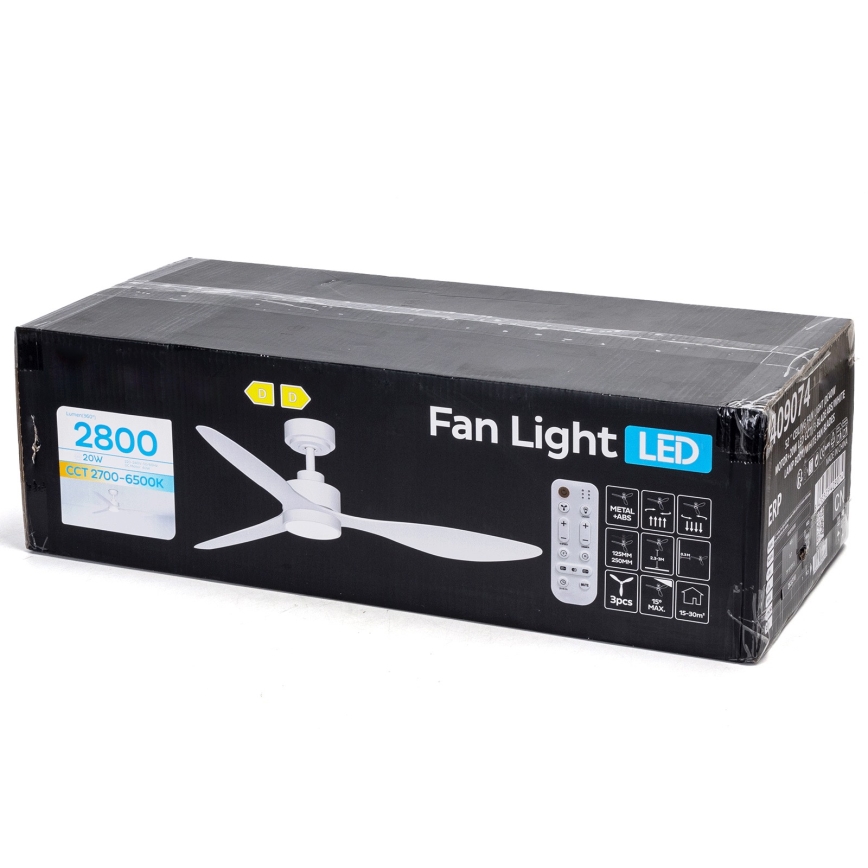 ZEVENTI - Dimbare LED plafondventilator ULUWATU LED/20W/230V 2700-6500K 132cm wit + afstandsbediening
