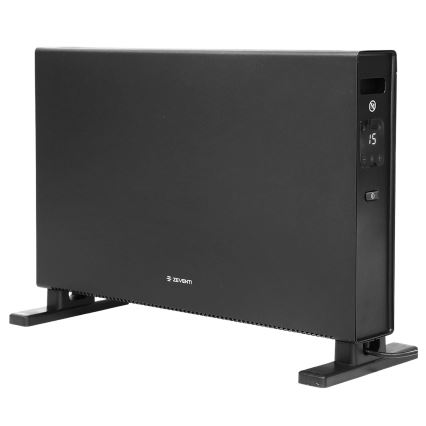 ZEVENTI - Elektrische directe verwarmer/convectorkachel met LCD-display 1250/2000W/230V zwart + afstandsbediening