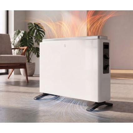 ZEVENTI - Elektrische kachel/convectorkachel 800/1200/2000W/230V wit