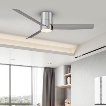 ZEVENTI - LED dimbare plafondventilator BARROSA LED/18W/230V 3000-6000K Wi-Fi Tuya mat chroom + afstandsbediening