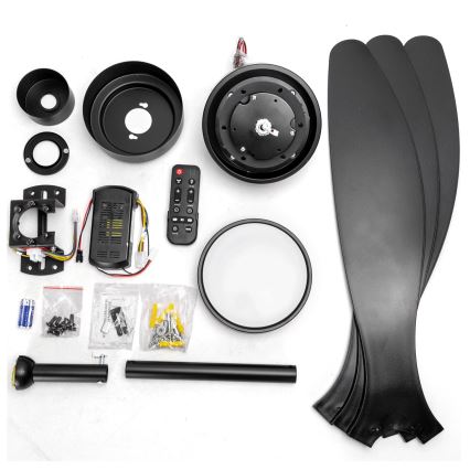 ZEVENTI - Dimbare LED-plafondventilator ULUWATU LED/20W/230V 2700-6500K 132 cm zwart + afstandsbediening