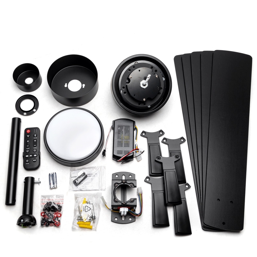 ZEVENTI - LED dimbare plafondventilator WAIKIKI LED/20W/230V 2700-6500K 132 cm zwart + afstandsbediening